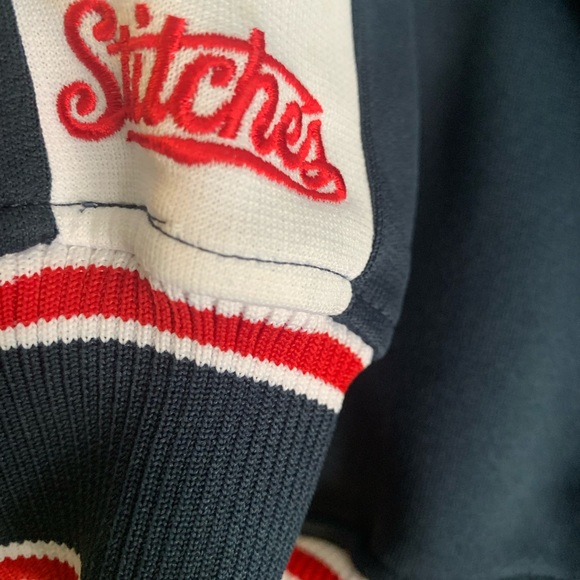 Vintage Red Sox Jacket embroidered Name and Logo Stitches Genuine Licensed MLB - Picture 10 of 11